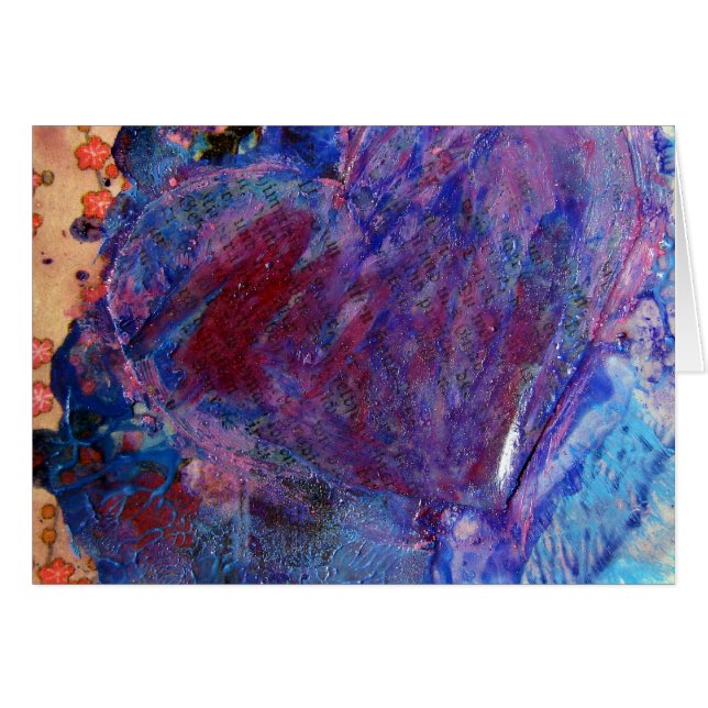 Abstrakt Heart Mixed Media Collage (Vorderseite (Horizontal))