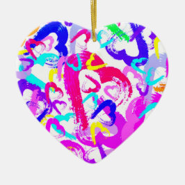 Abstrakt Hearts Keramik Weihnachten Keramik Ornament