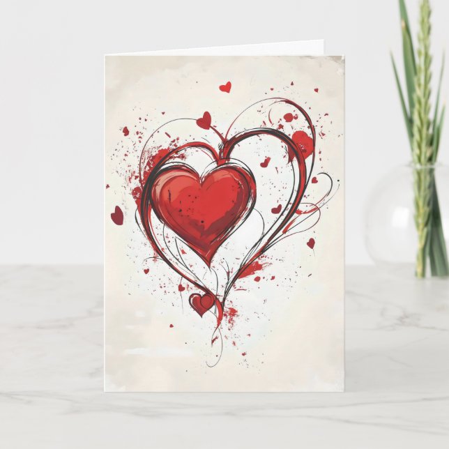 Abstrakt Heat Red Feiertagskarte (Vorderseite)