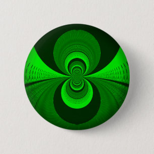 Abstrakt-hellgrüne Groovy Kaleidoskop-Muster Button