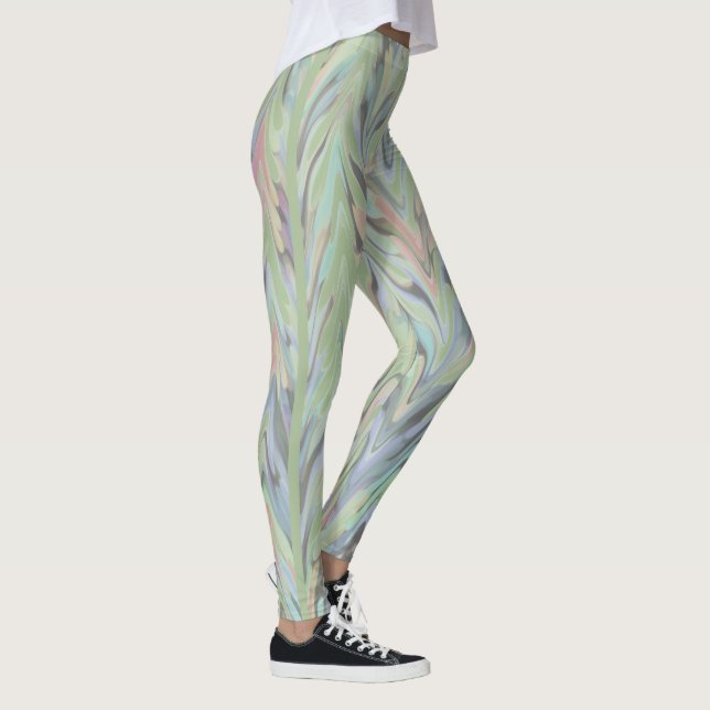 Abstrakt Herringbone - Farn Leggings (Rechts)
