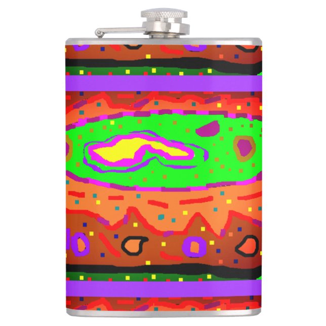 ABSTRAKT HIPPY ART RETRO FLACHMANN (Vorderseite)