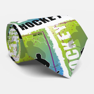 Abstrakt Hockey Player Blau und Grün Krawatte