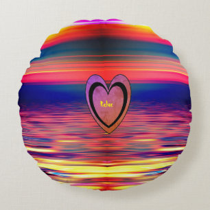 Abstrakt Horizon - Akzent Pillow Rundes Kissen