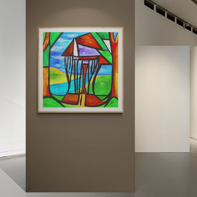 Abstrakt - Hütte im Wald Poster (Von Creator hochgeladen)