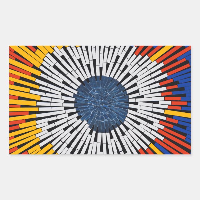 Abstrakt in Band - Sternexplosion Rechteckiger Aufkleber (Vorderseite)