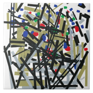 Abstrakt in Band und Buchstaben 1 Fliese