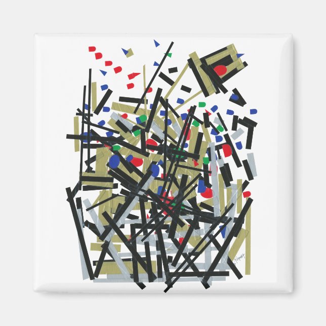 Abstrakt in Band und Buchstaben 1 Magnet (Vorne)