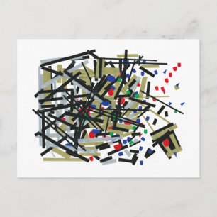 Abstrakt in Band und Buchstaben 1 Postkarte