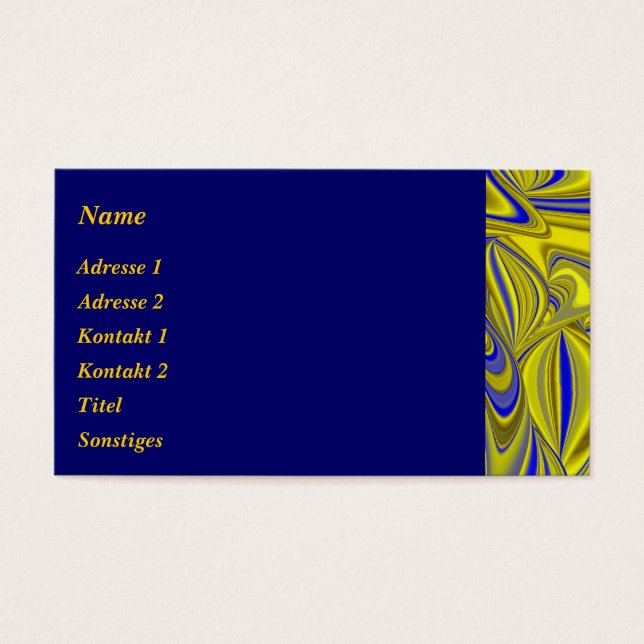 Abstrakt in Blau-Gold - Gelb (Vorderseite)
