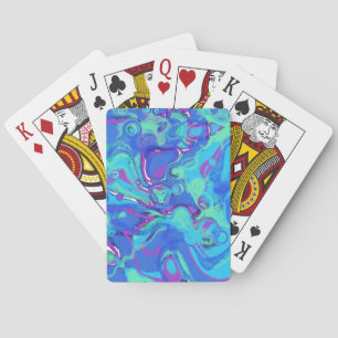 Abstrakt in Blues, Grüntöne und Purpur Spielkarten