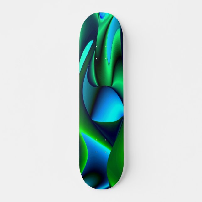 Abstrakt in grün-blau skateboard (Vorne)