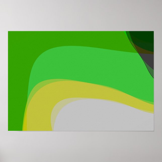 Abstrakt in Grün und Gelb 1004 Poster (Vorne)
