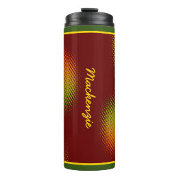 Abstrakt in karibischen Farben mit dem Namen auf D Thermosbecher