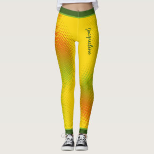 Abstrakt in karibischen Farben mit Namen auf YELLO Leggings