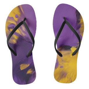 Abstrakt in Lila und Gold Flip Flops