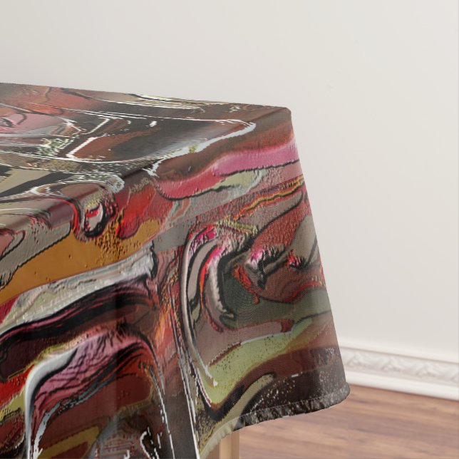 Abstrakt in Mahagoni und Dunkelrot geschnitzt Tischdecke (Beispiel)