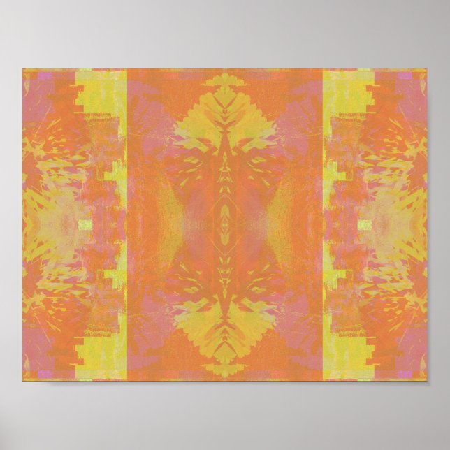 Abstrakt in Orange und Gelb Poster (Vorne)