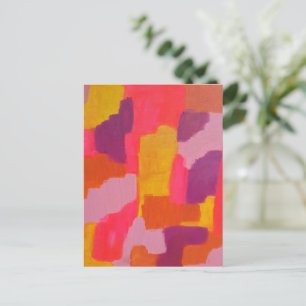 Abstrakt in Rosa und Gelb Postkarte