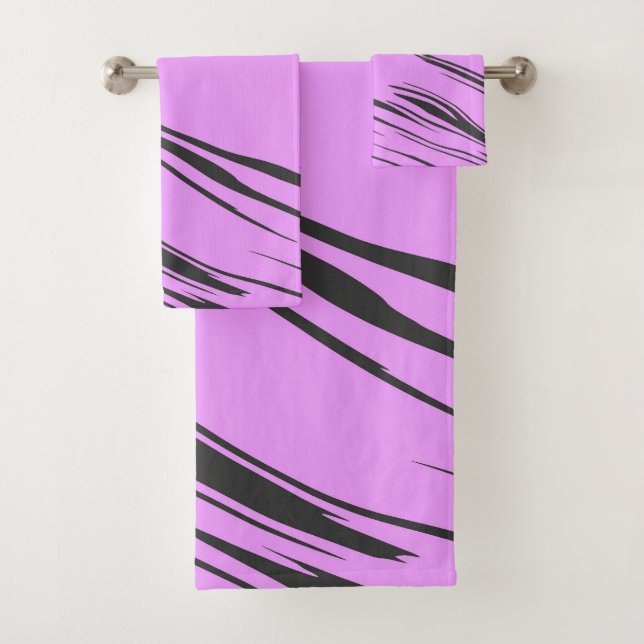 Abstrakt in Rosa und Schwarz Badhandtuch Set (Insitu)