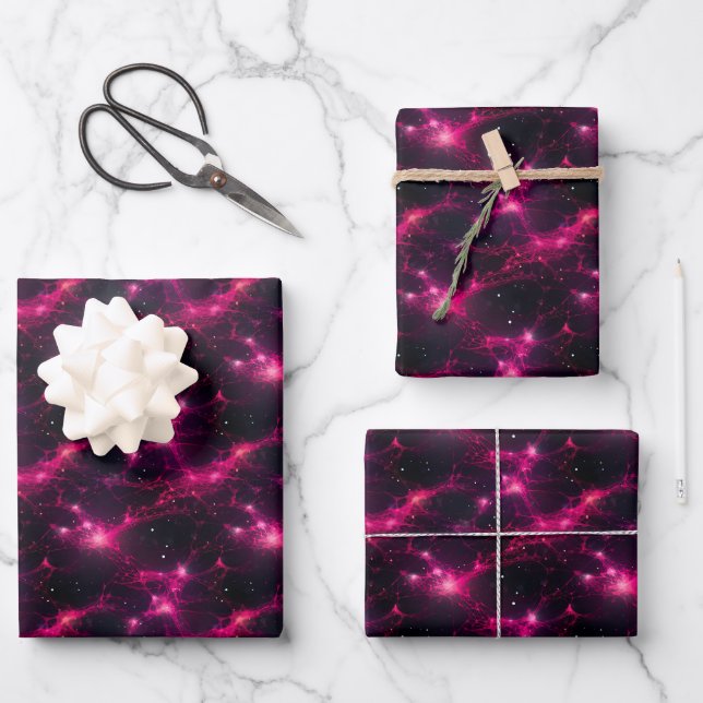 Abstrakt in Rosa und Schwarz Geschenkpapier Set (Vorderseite)