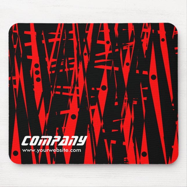 Abstrakt in Rot und Schwarz, Unternehmen Mousepad (Vorne)