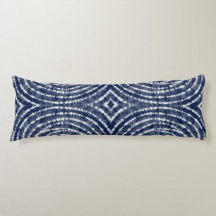 Abstrakt Indigo Blue Japanisch Shibori Muster Seitenschläferkissen
