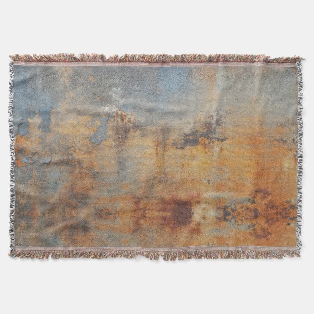 Abstrakt Industrial Blue Gray Terra Cotta Decke (Vorderseite)