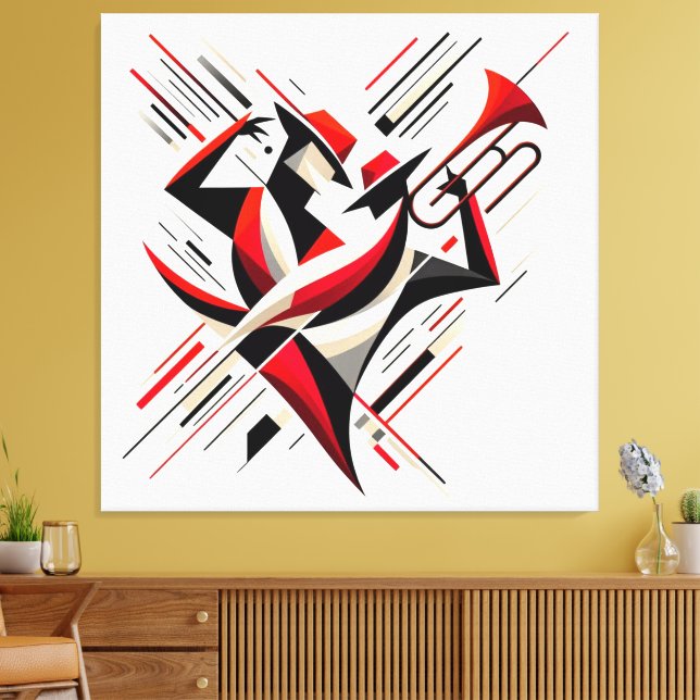 Abstrakt Jazz Trombone Couple Leinwanddruck (Insitu (Wohnzimmer))