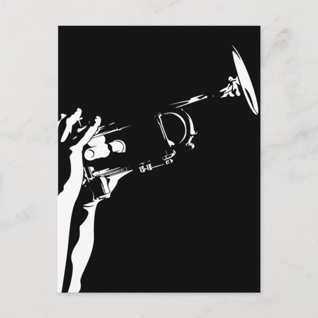 Abstrakt Jazz Trumpet Postkarte (Vorderseite)
