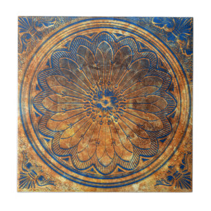 Abstrakt Kaleidoskop Arabesque Mandala Bronze Fliese