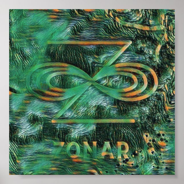 Abstrakt Karuna Reiki Green Zonar Symbol Poster (Vorne)