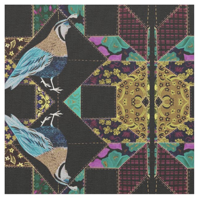 Abstrakt King Quail Quilt Stoff (Nahaufnahme)