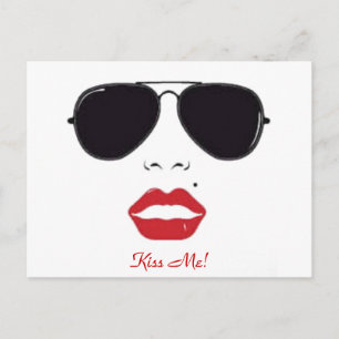 Abstrakt Kiss Me Art Postkarte