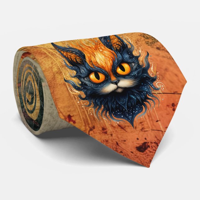 Abstrakt Kitty Necktie Krawatte (Gerollt)