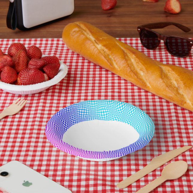 Abstrakt L Blue Pink n Lila Pappteller (Picknick)