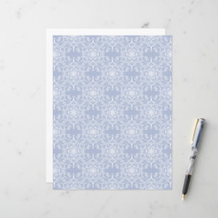Abstrakt Lacy Fraktal Snowflake Pattern auf Blue