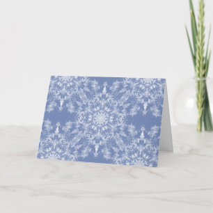 Abstrakt Lacy Fraktal Snowflake Pattern auf Blue Karte