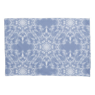 Abstrakt Lacy Fraktal Snowflake Pattern auf Blue Kissenbezug