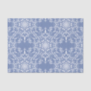 Abstrakt Lacy Fraktal Snowflake Pattern auf Blue Seidenpapier