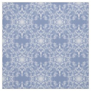 Abstrakt Lacy Fraktal Snowflake Pattern auf Blue Stoff