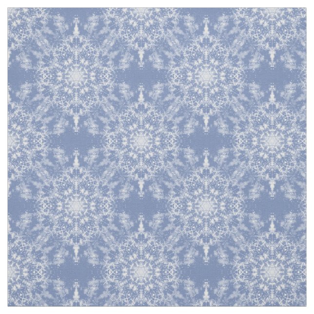 Abstrakt Lacy Fraktal Snowflake Pattern auf Blue Stoff (Muster)