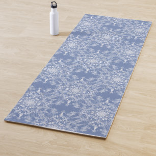 Abstrakt Lacy Fraktal Snowflake Pattern auf Blue Yogamatte