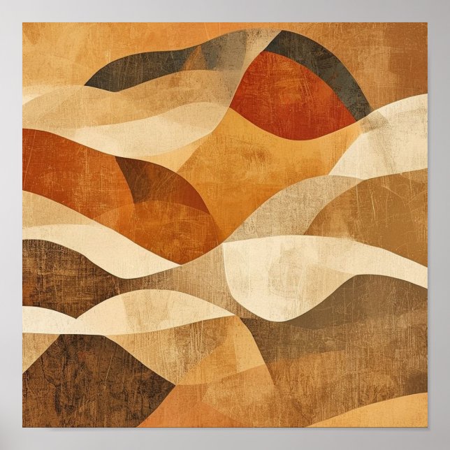 abstrakt, landschaft, minimalistisch, mid-century  poster (Vorne)