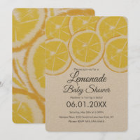 Abstrakt Lemon Citrus Lemonade Baby Dusche Kraft