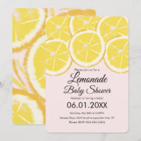 Abstrakt Lemon Citrus Lemonade Pink Baby Dusche