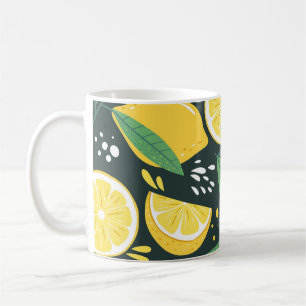 Abstrakt Lemon: Moderne Kunst nahtlos. Kaffeetasse