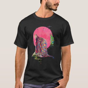 Abstrakt Leopard Jaguar Glitch Vaporwave T-Shirt
