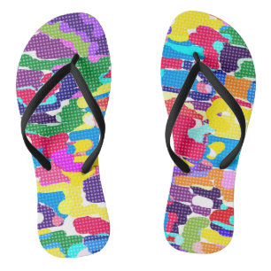 Abstrakt leuchtend mehrfarbig flip flops