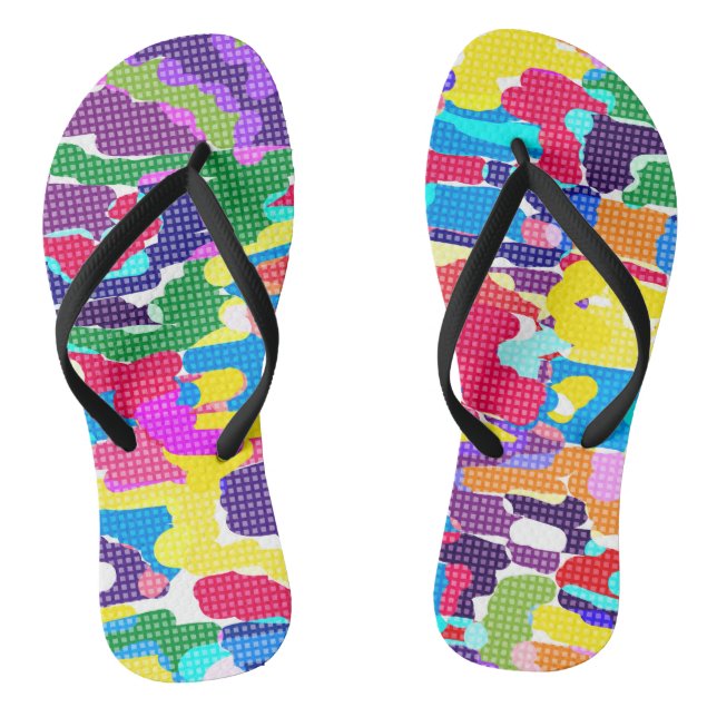 Abstrakt leuchtend mehrfarbig flip flops (Fußbett)